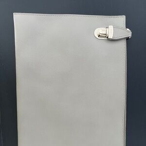 Prada Saffiano Women s Leather Clutch Bag Light grey